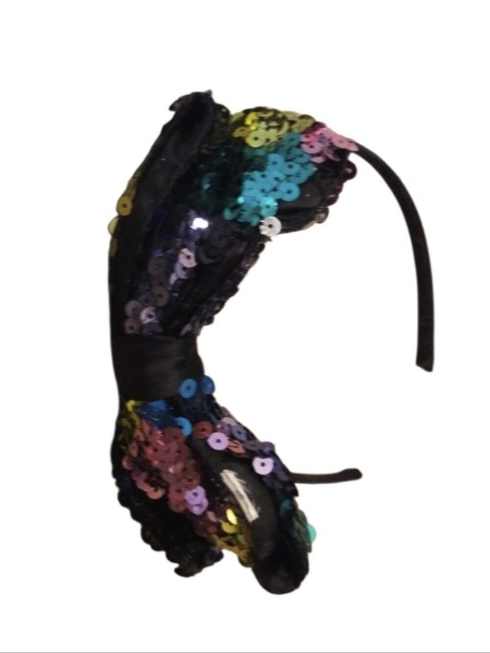 Retro 80s Sequin Bow Headband for - Multicolor